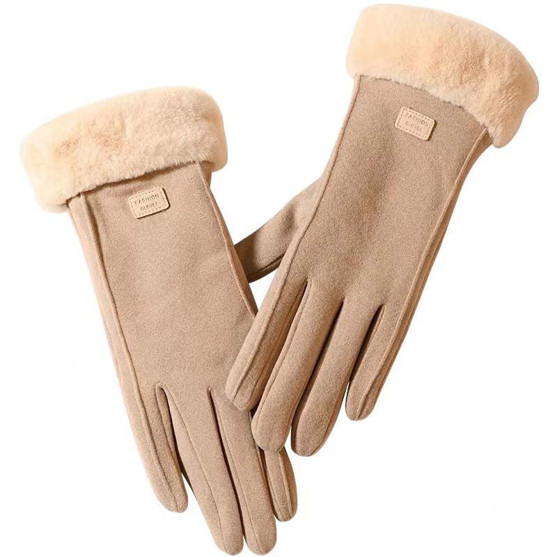 Gants à écran tactile chauds et coupe-vent de couleur unie