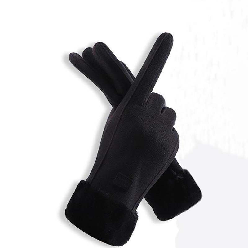 Gants à écran tactile chauds et coupe-vent de couleur unie