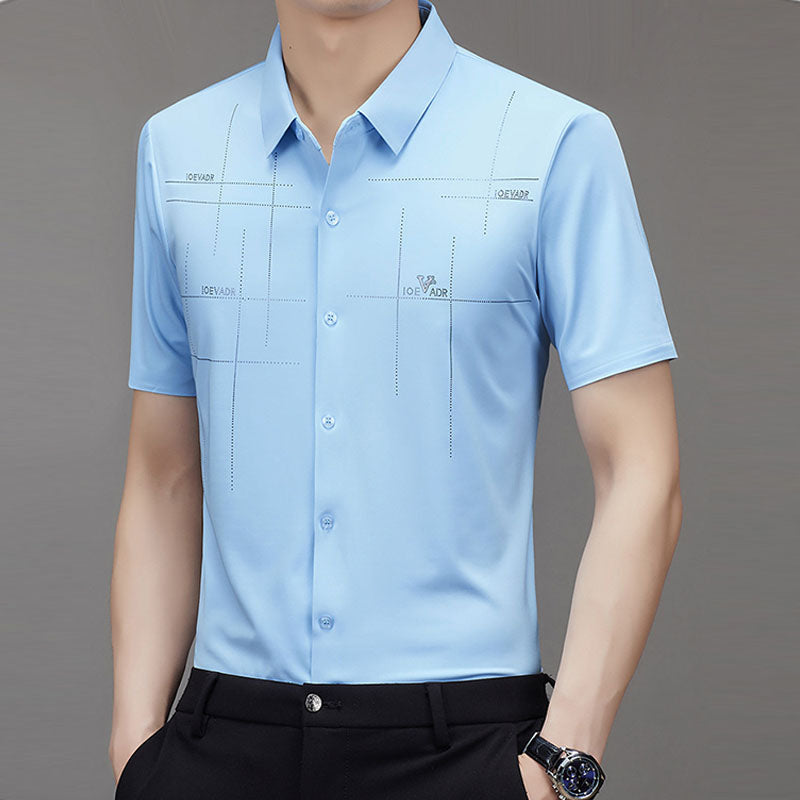 Chemise d'affaires en soie glacée pour hommes