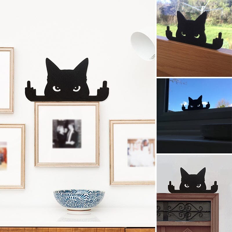Ornement de chat chat doigt du milieu