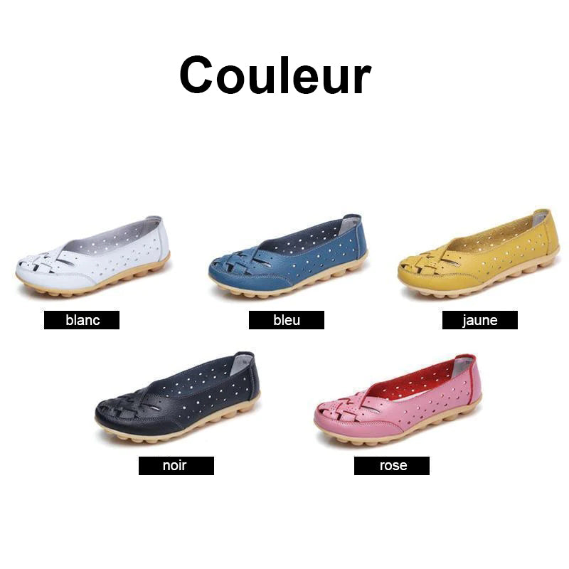 Chaussures en cuir pour femmes confortables et douces