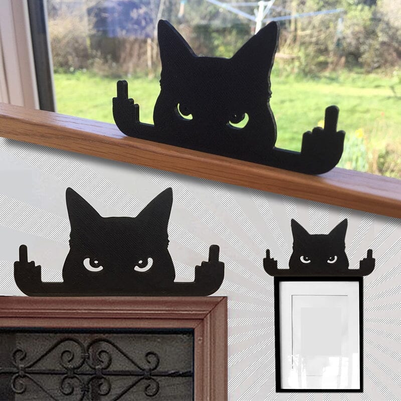 Ornement de chat chat doigt du milieu