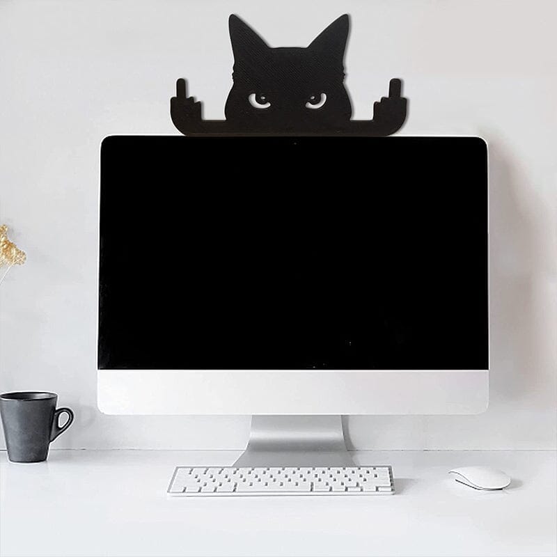 Ornement de chat chat doigt du milieu