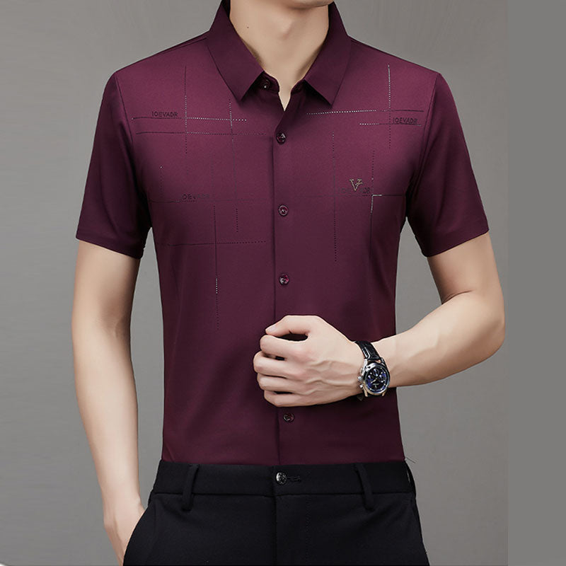 Chemise d'affaires en soie glacée pour hommes