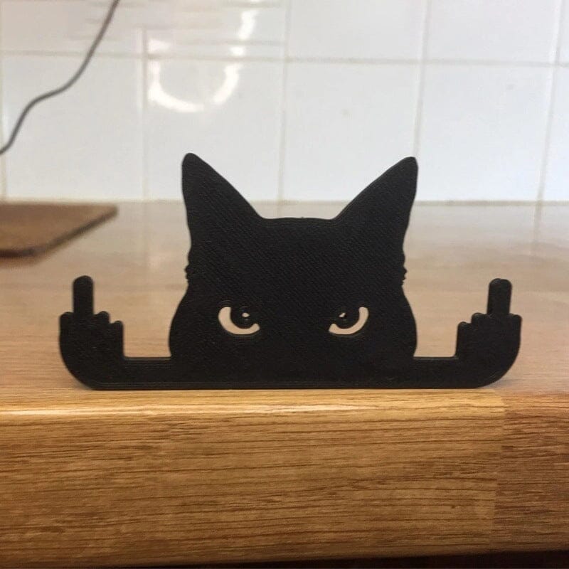 Ornement de chat chat doigt du milieu