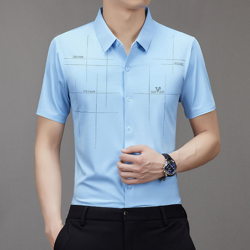 Chemise d'affaires en soie glacée pour hommes