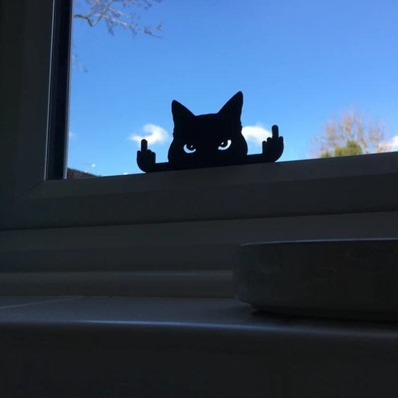 Ornement de chat chat doigt du milieu