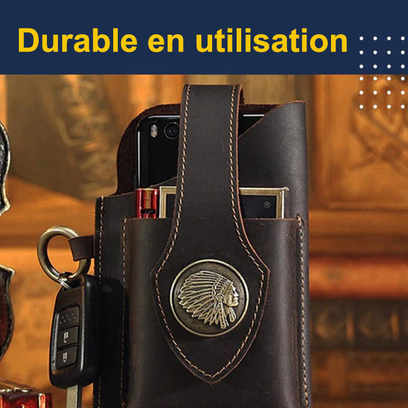 Étui de Téléphone en Cuir Multifonctionnel