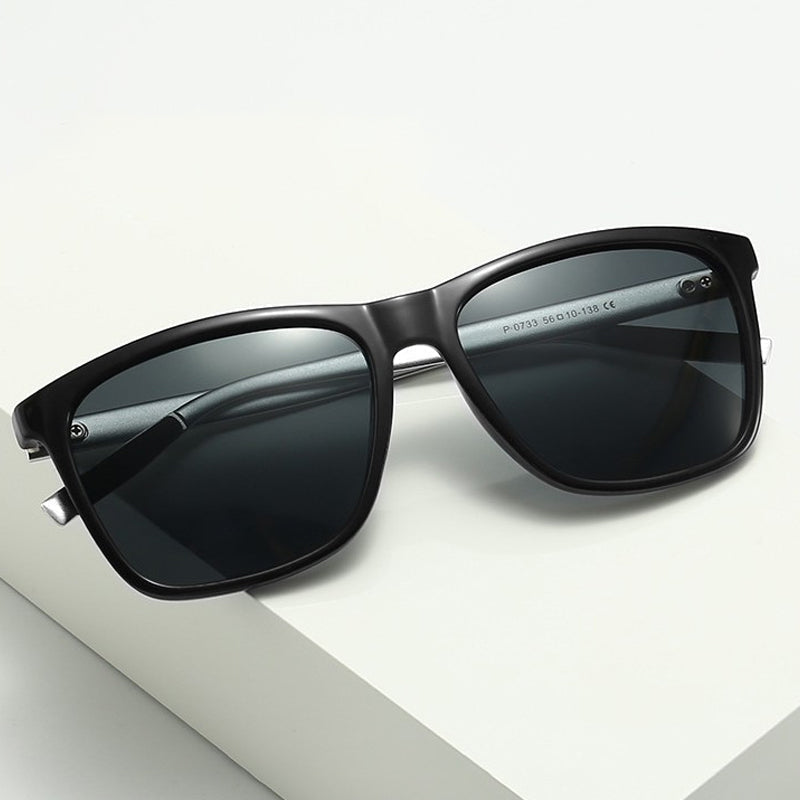 Lunettes de soleil polarisées à monture en aluminium et magnésium pour hommes