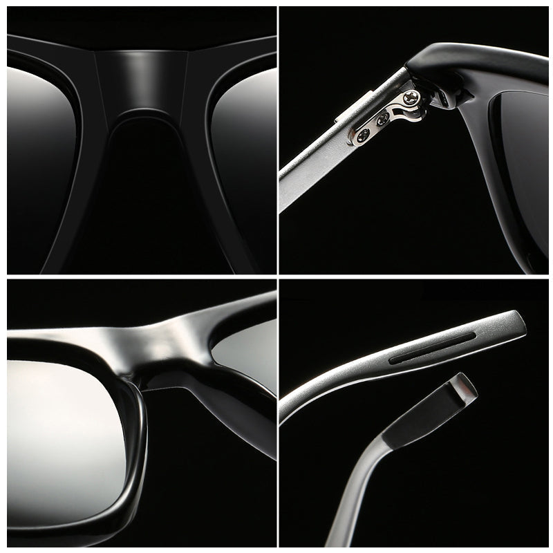 Lunettes de soleil polarisées à monture en aluminium et magnésium pour hommes