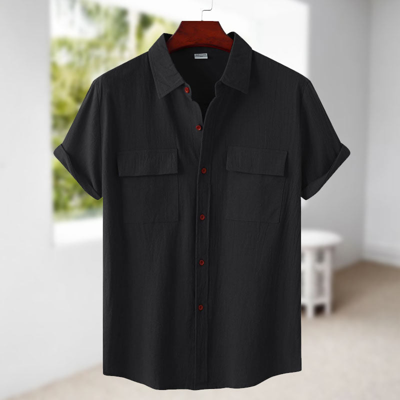 Chemise à manches courtes en lin pour hommes