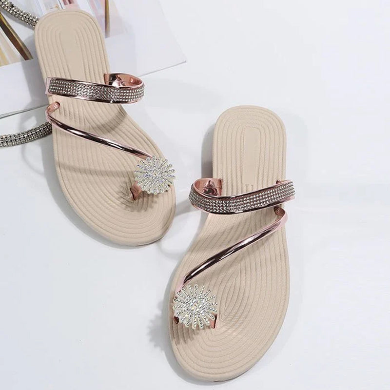Sandales d'été en strass brillants