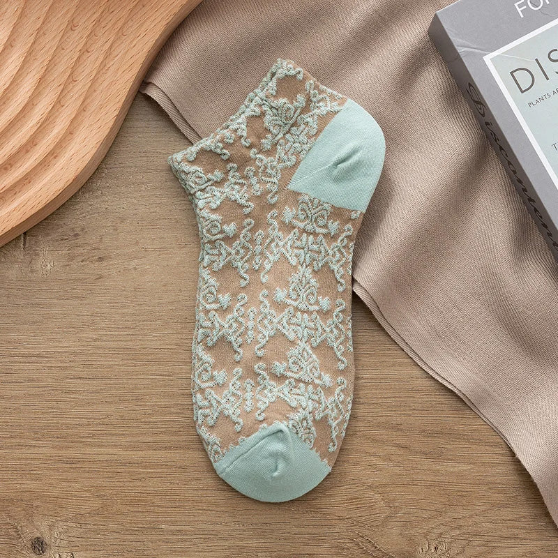Chaussettes vintage en coton gaufré