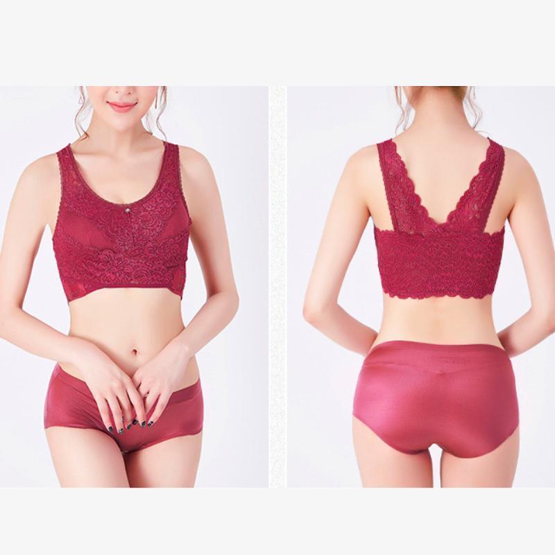 Soutien-gorge en Dentelle sans Armatures à Boucle Latérale