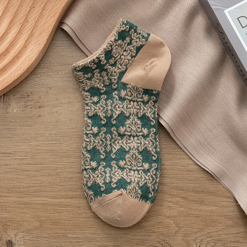 Chaussettes vintage en coton gaufré