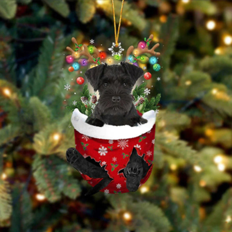 Ornement de Chien Mignon en Forme de Chaussette de Noël