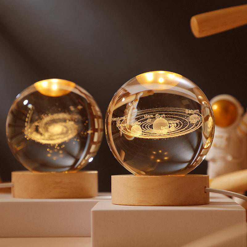 Veilleuse boule de cristal rougeoyante