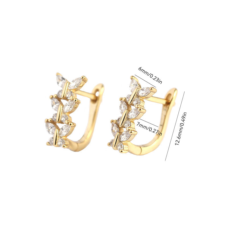 Boucles d'Oreilles Classiques en Cristal Blanc