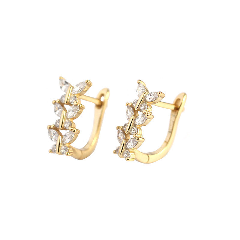 Boucles d'Oreilles Classiques en Cristal Blanc