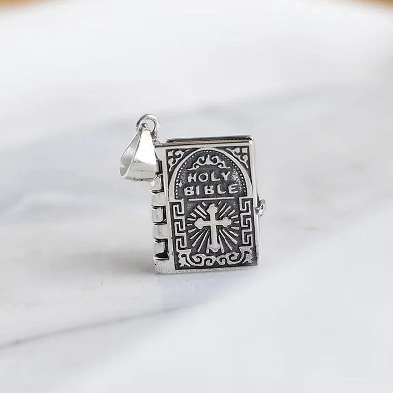 Collier petite Bible en argent sterling