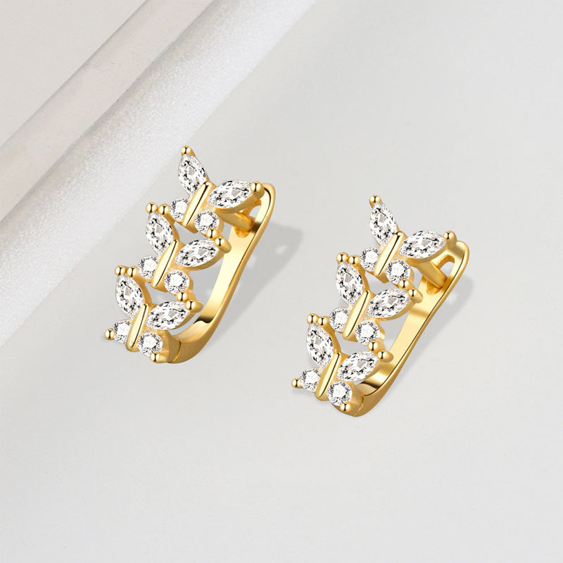 Boucles d'Oreilles Classiques en Cristal Blanc