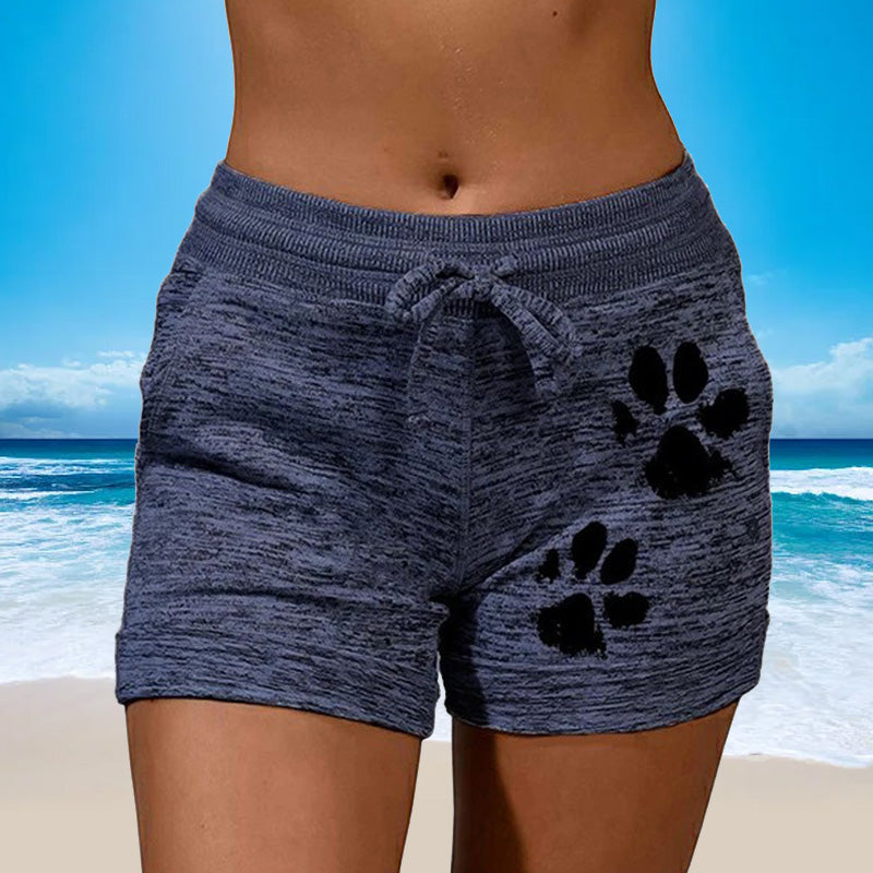 Short en maille pour femme avec imprimé patte