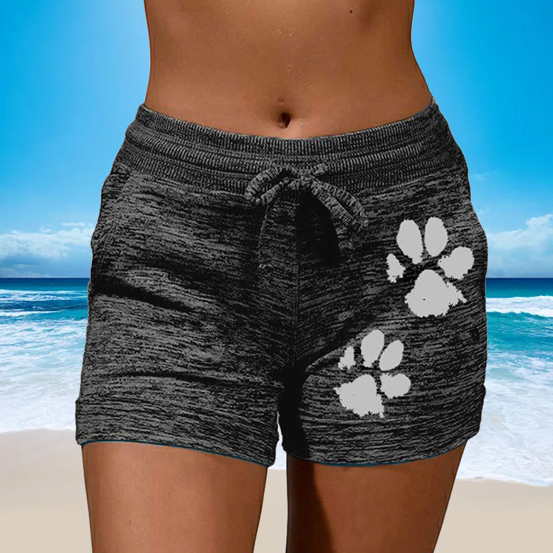 Short en maille pour femme avec imprimé patte