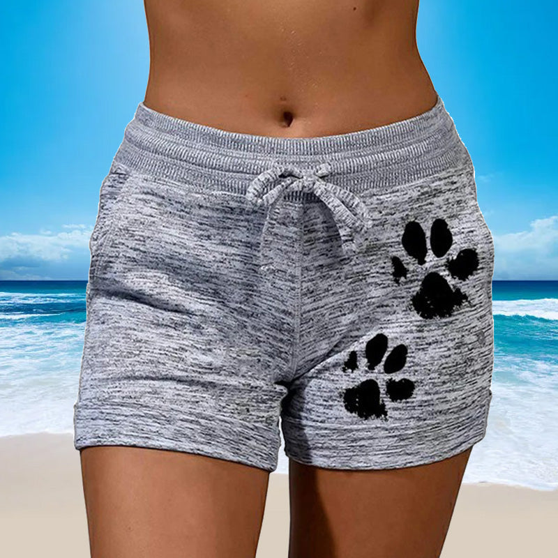 Short en maille pour femme avec imprimé patte