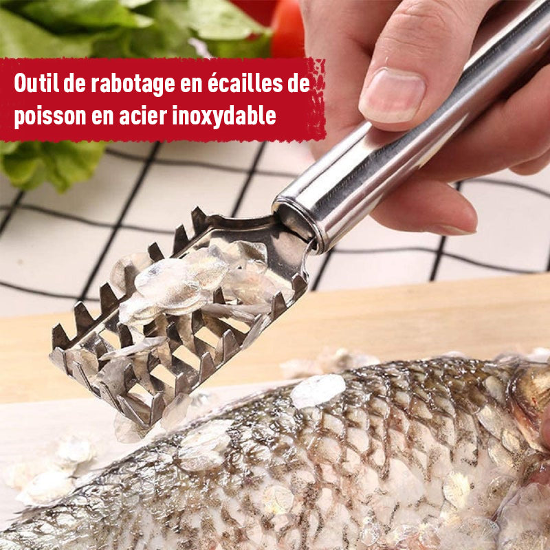 Outil de rabotage en écailles de poisson en acier inoxydable