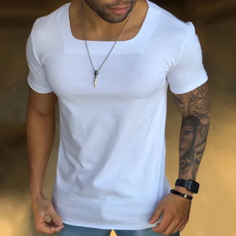 T-shirt respirant de couleur unie pour hommes