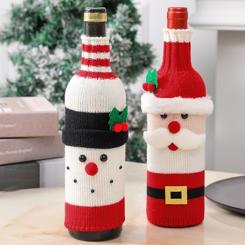 Couverture de bouteille de vin décorative de Noël