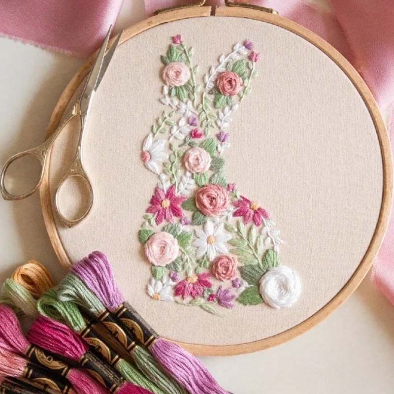 Kit de broderie de Pâques Bunny in Bloom