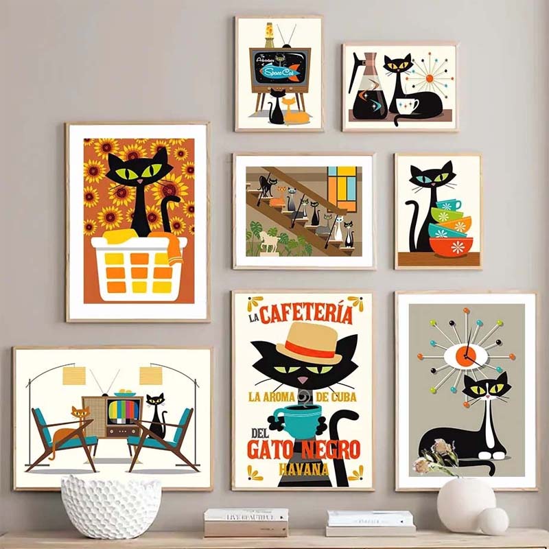 Katten kunstafdruk decoratieschilderij