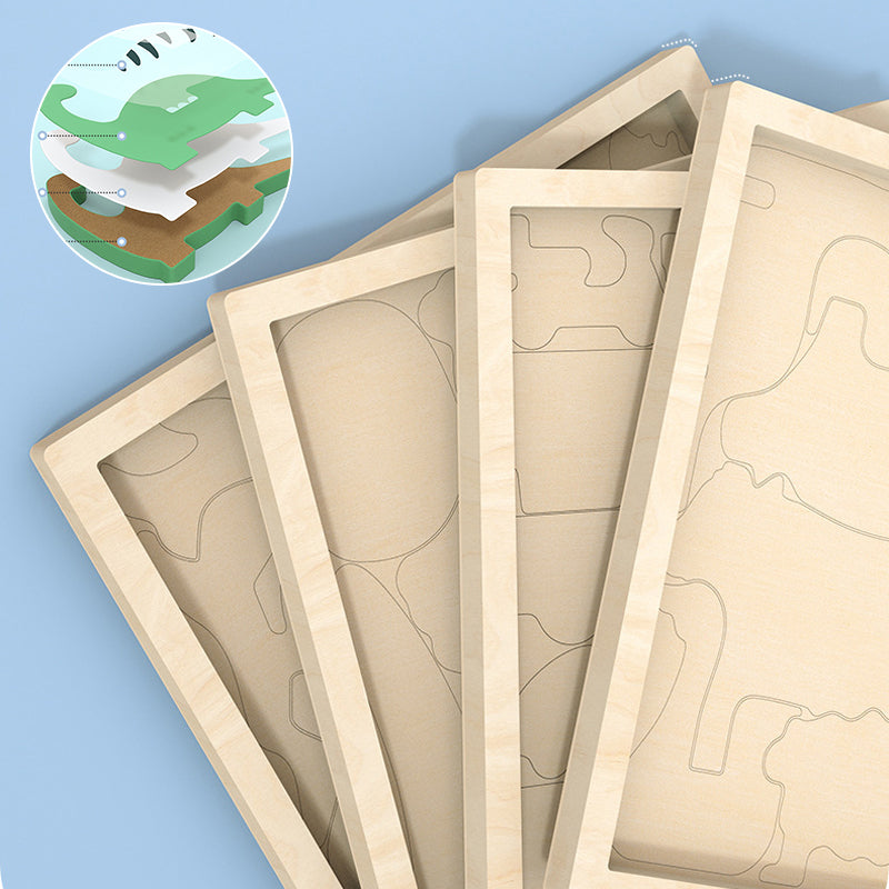 Puzzle en bois avec blocs d'animaux