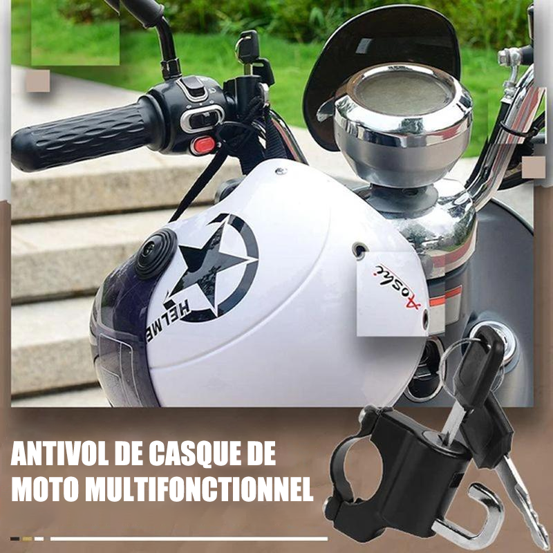 Serrure de sécurité multifonctionnelle pour casque de moto