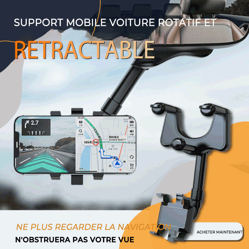 Support de téléphone portable rotatif et rétractable