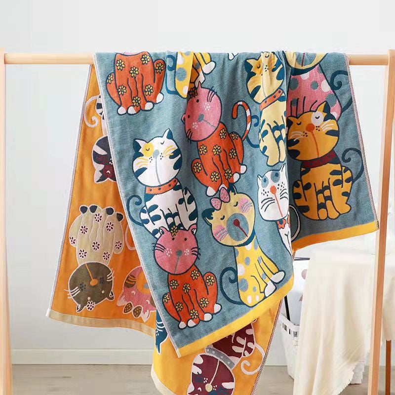 Serviette de bain absorbante mignonne en pur coton