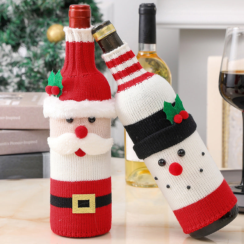 Couverture de bouteille de vin décorative de Noël