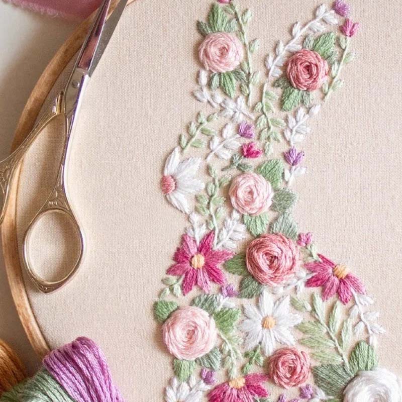 Kit de broderie de Pâques Bunny in Bloom