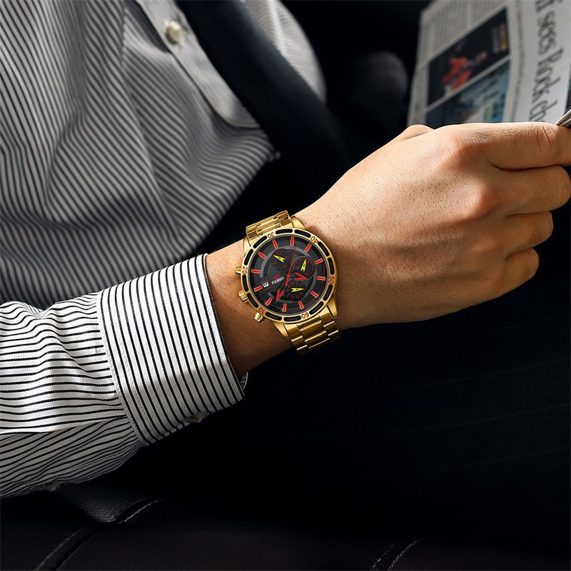 Montre à quartz multifonction pour homme
