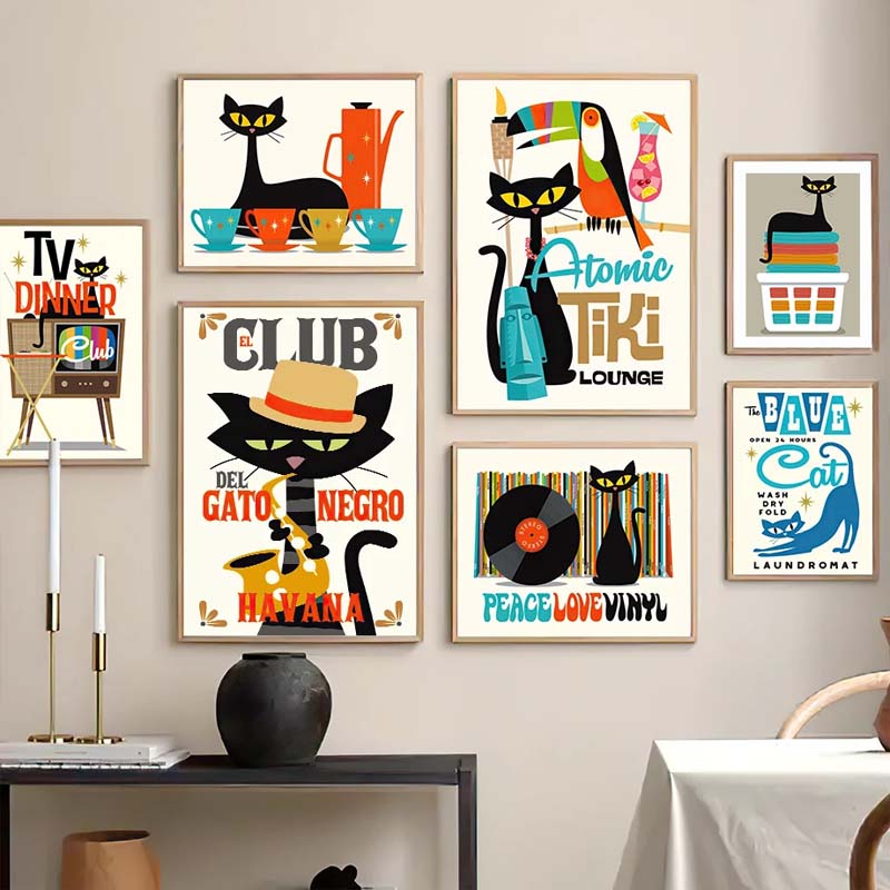 Katten kunstafdruk decoratieschilderij