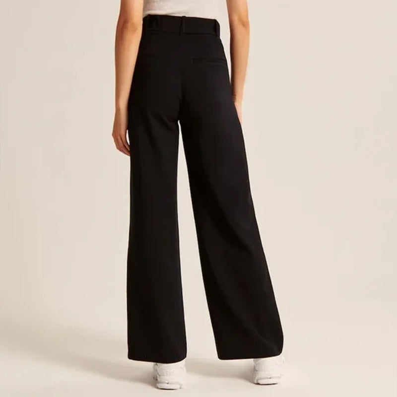 Pantalon confortable et ajusté à jambes larges