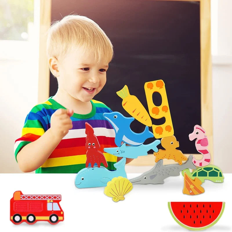 Puzzle en bois avec blocs d'animaux