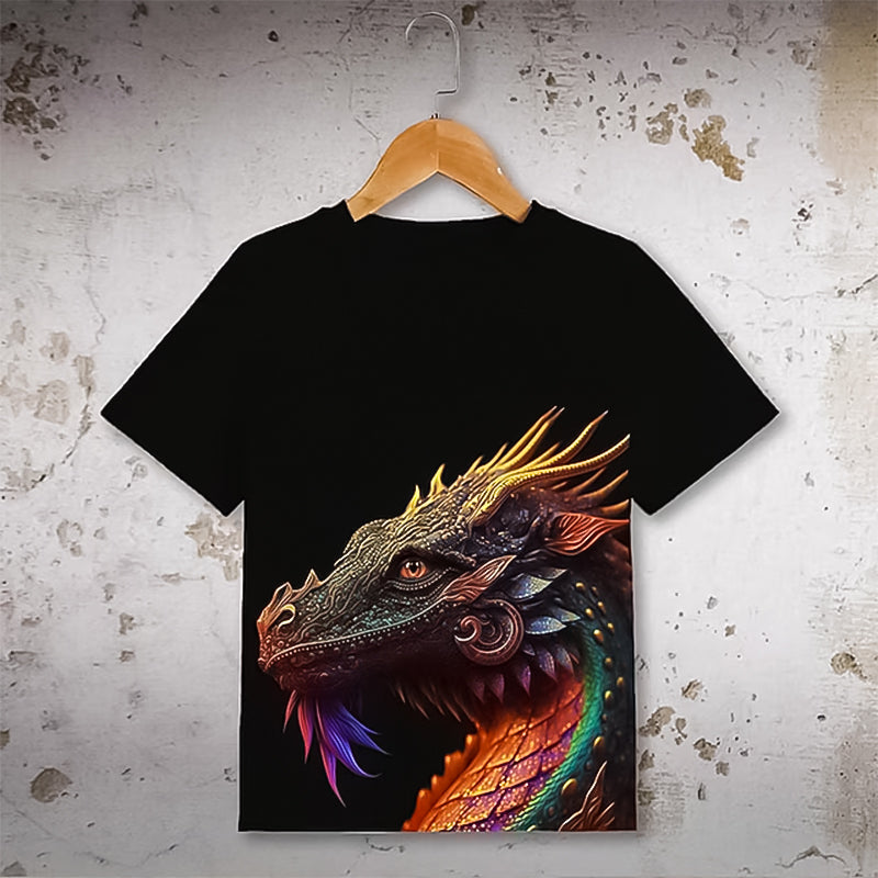 T-shirt à manches courtes à imprimé dinosaure pour garçon
