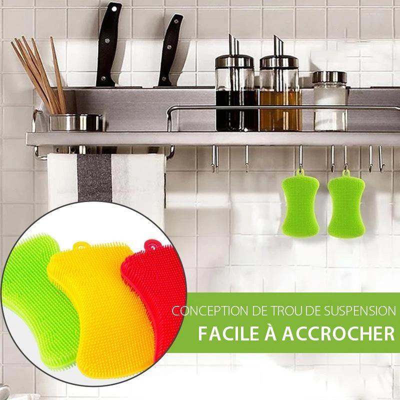 Brosse à Vaisselle en Silicone Outil de Nettoyage Multifonctionnel de Cuisine