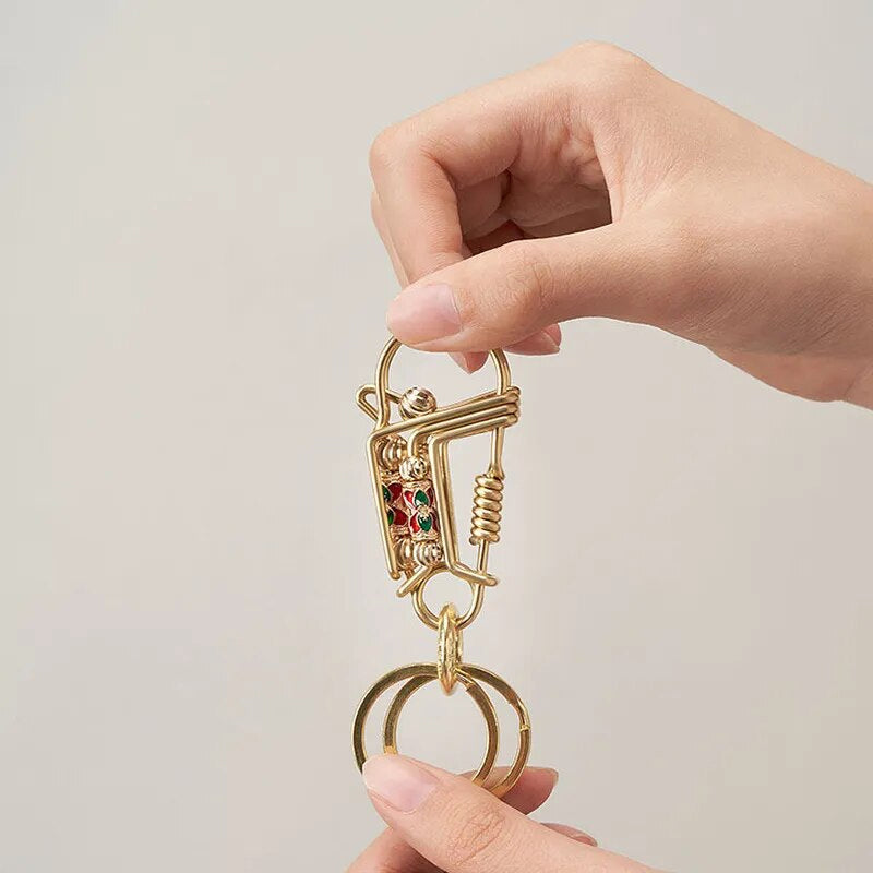 Porte-clés en laiton inoxydable