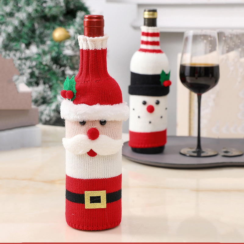 Couverture de bouteille de vin décorative de Noël