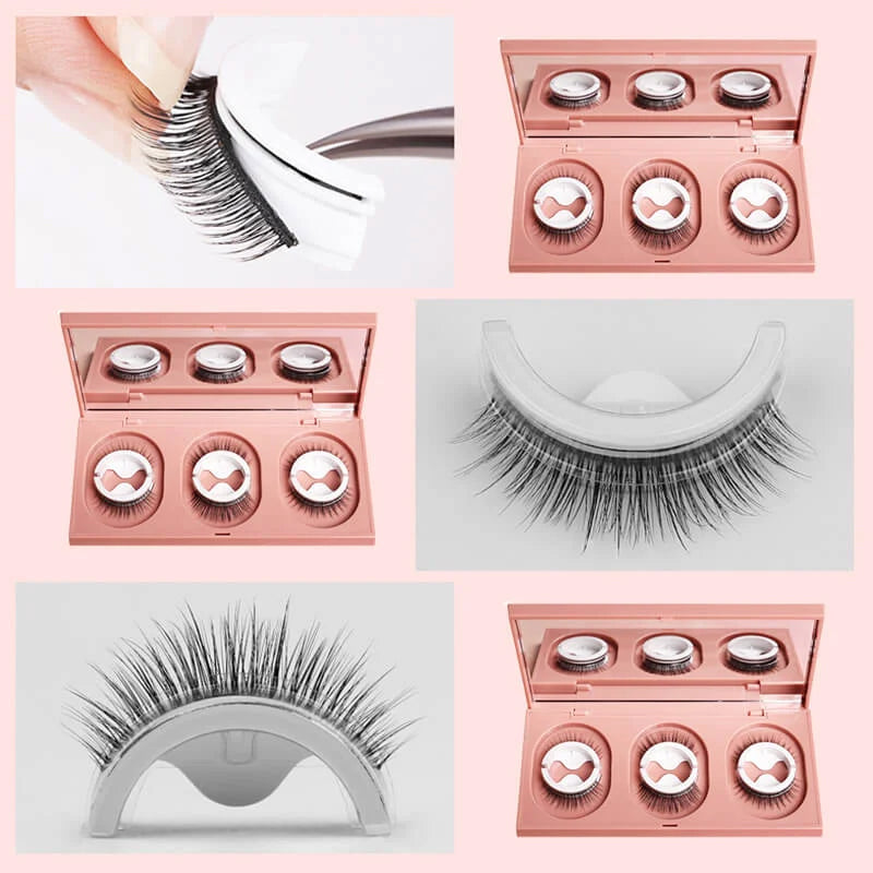 Faux cils autocollants sans colle (3 paires)