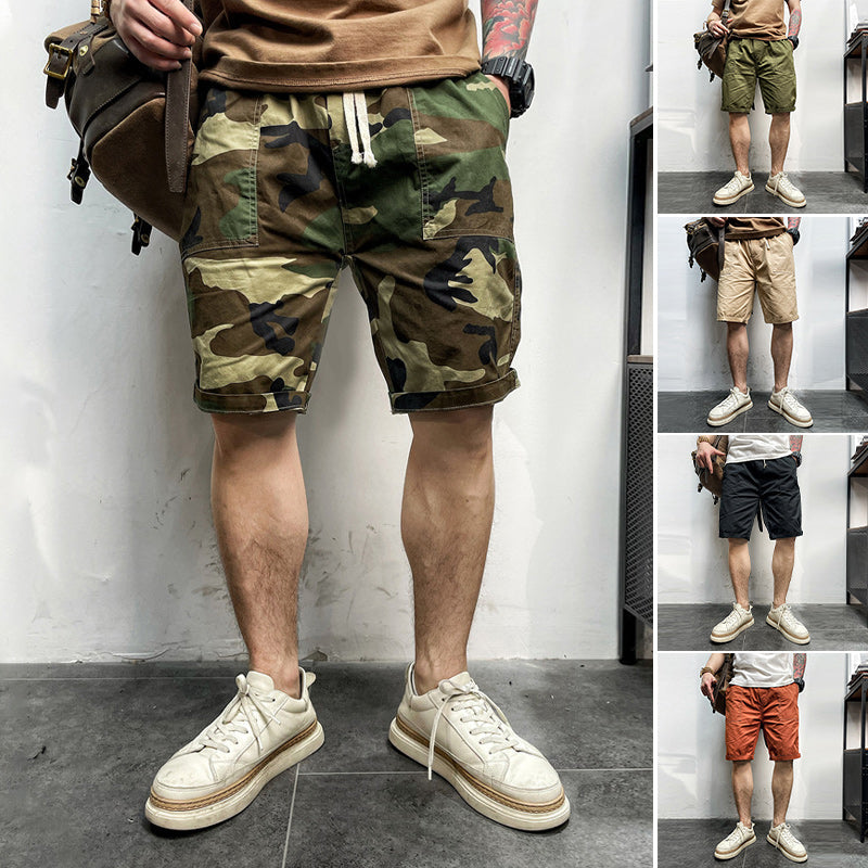 Short à taille élastique avec cordon de serrage pour hommes