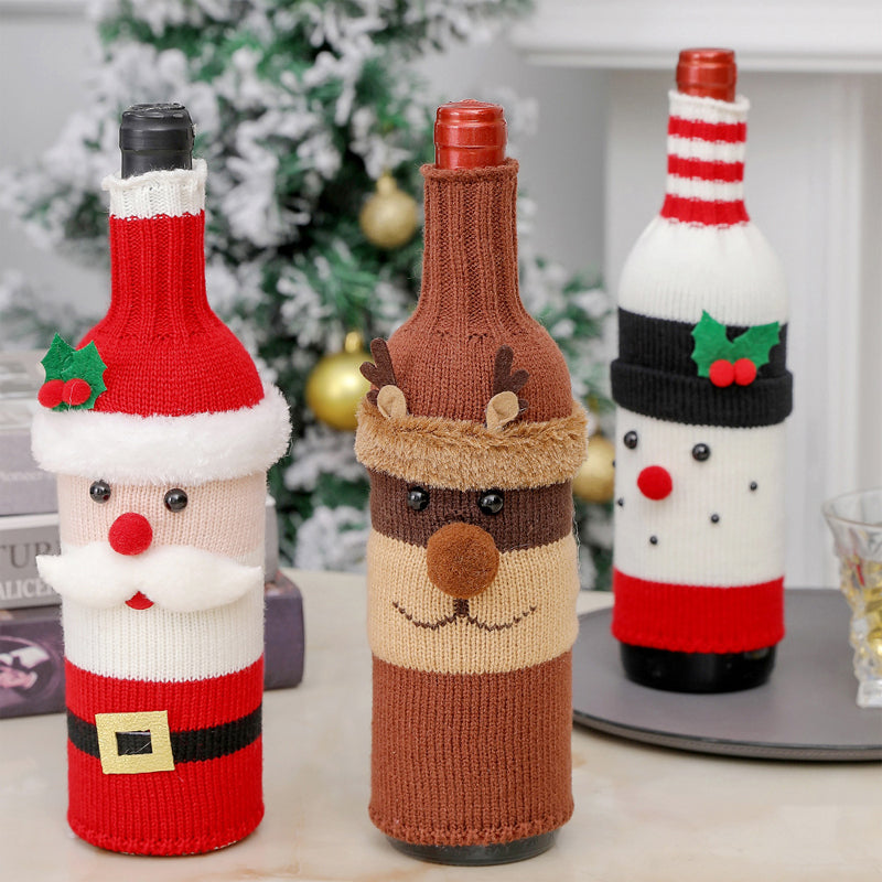 Couverture de bouteille de vin décorative de Noël
